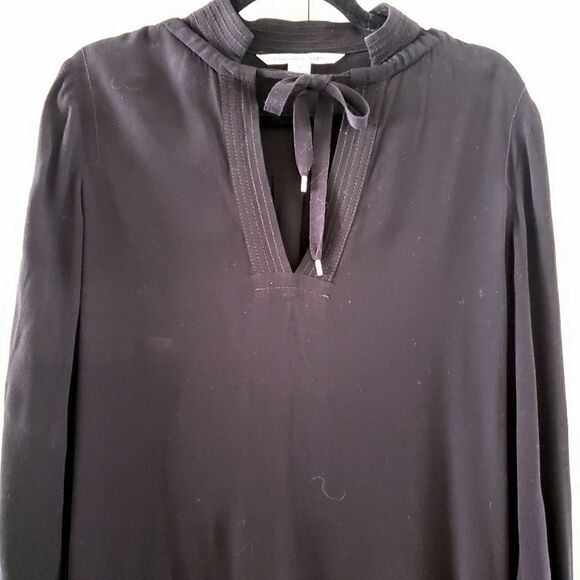 DVF Black Shirt Shift Dress, Long Sleeve, US Women's 4 - Picture 2 of 7